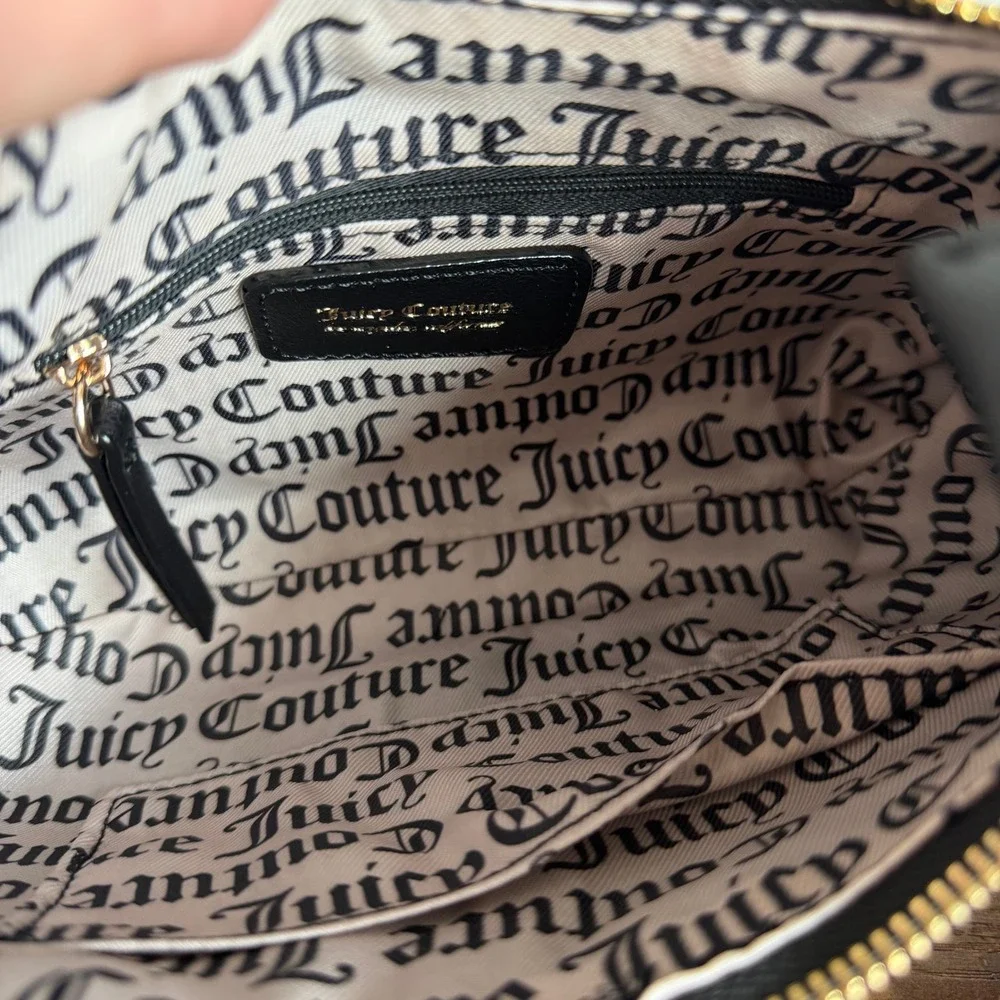 New Juicy Couture Fashion Item Black Cherry Scarf Shoulder Handbag Gold Chain